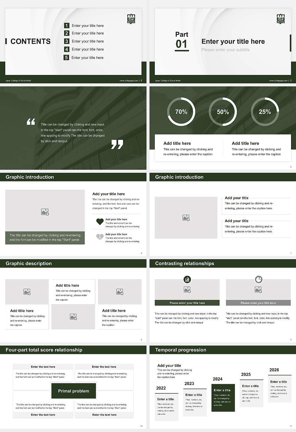 Japan College of Social Work Thesis Proposal/Graduation Defense PPT Template16:9 ratio PPT effect preview image2