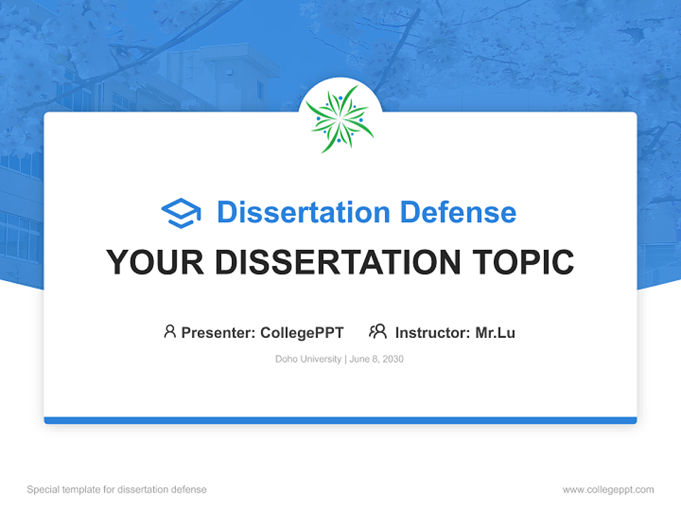 Doho University Graduation Thesis Defense PPT Template_Slide preview image1