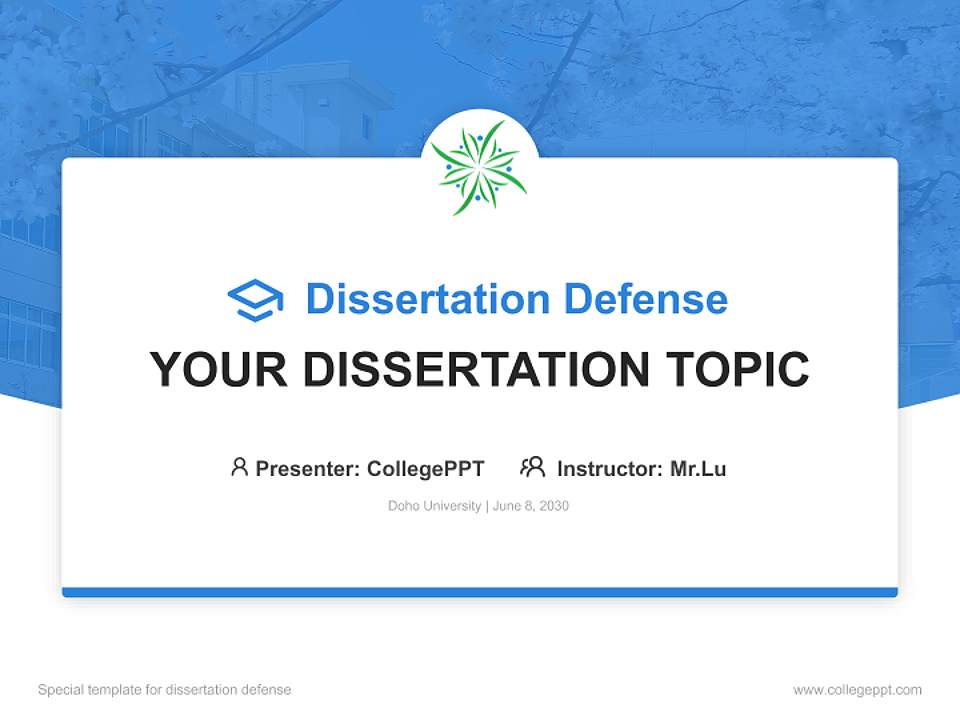 Doho University Graduation Thesis Defense PPT Template4:3 ratio PPT effect preview image7