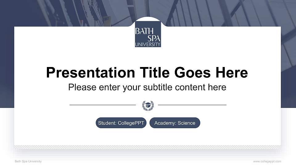 Bath Spa University National Scholarship Defense PPT Template16:9 ratio PPT effect preview image