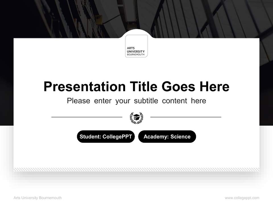 Arts University Bournemouth National Scholarship Defense PPT Template4:3 ratio PPT effect preview image4