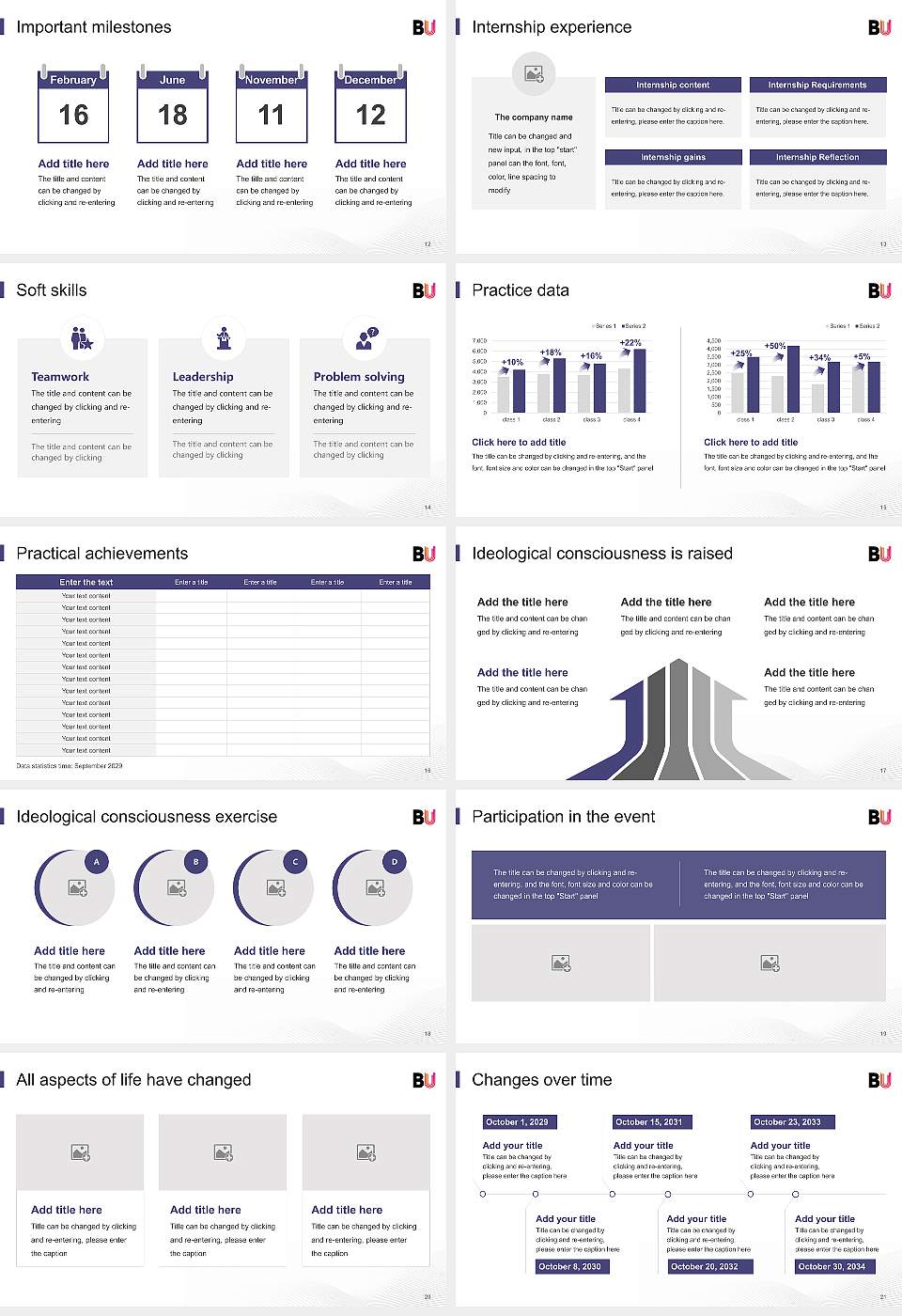 Bournemouth University National Scholarship Defense PPT Template16:9 ratio PPT effect preview image3