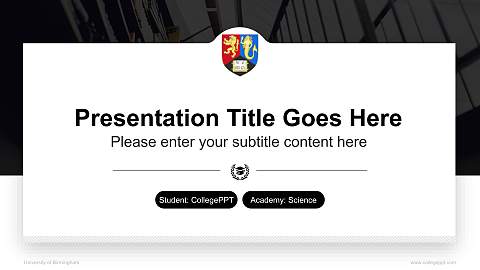 University of Birmingham National Scholarship Defense PPT Template