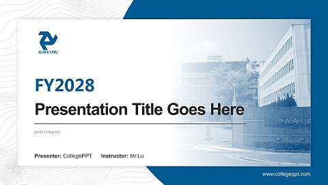 Asahi University Academic Presentation/Research Findings Report PPT Template