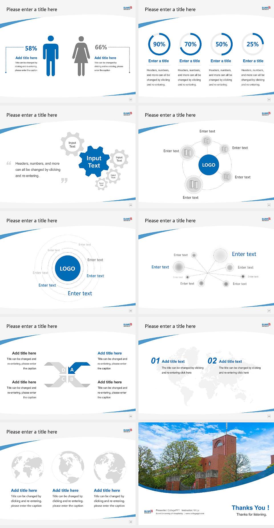 Bunri University of Hospitality Course/Courseware Creation PPT Template4:3 ratio PPT effect preview image4