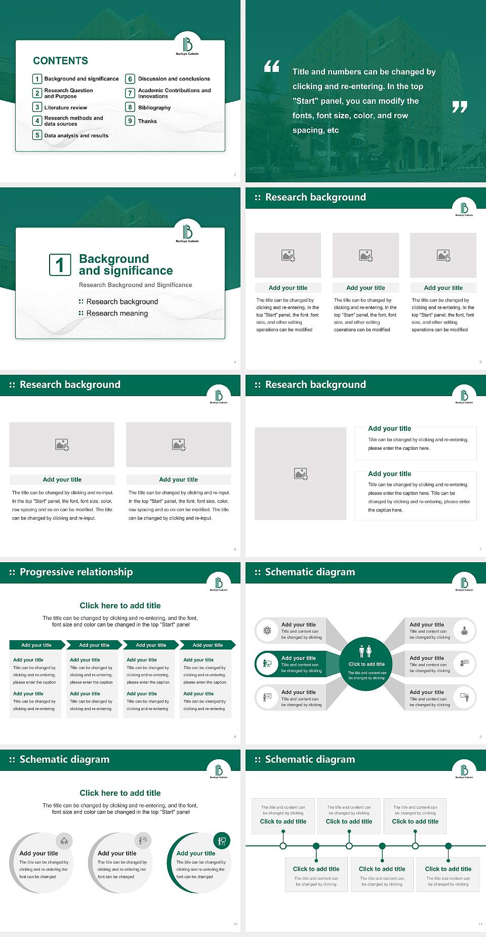 Bunkyo Gakuin University Graduation Thesis Defense PPT Template4:3 ratio PPT effect preview image2
