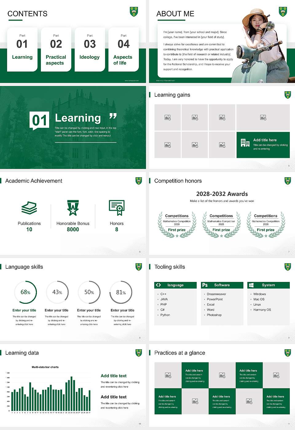University of Saskatchewan National Scholarship Defense PPT Template16:9 ratio PPT effect preview image2