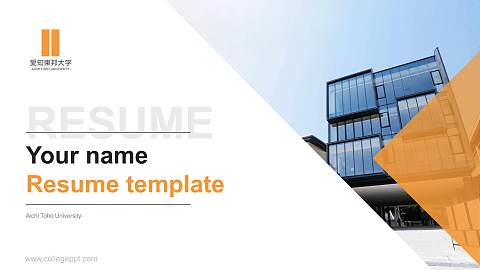 Aichi Toho University Resume PPT Template