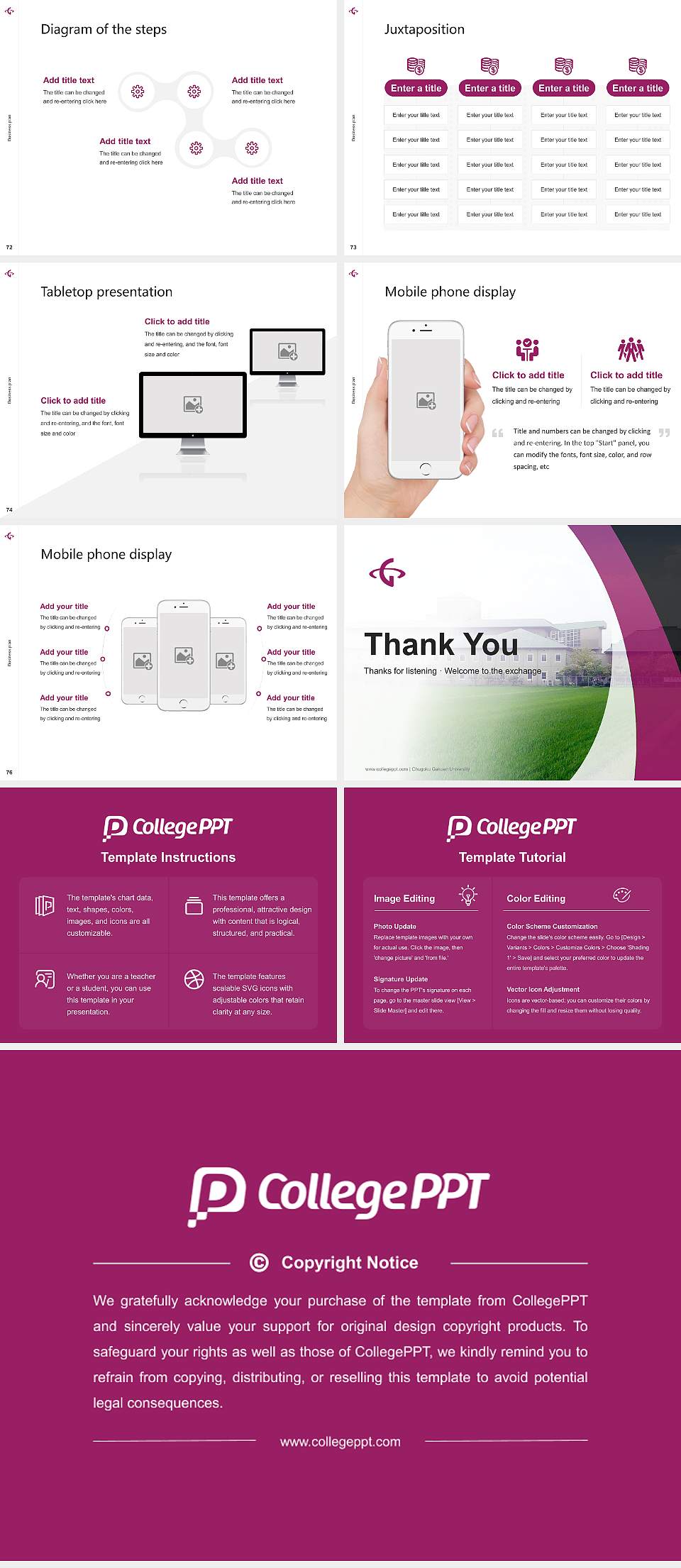 Chugoku Gakuen University Competition/Entrepreneurship Contest PPT Template4:3 ratio PPT effect preview image9