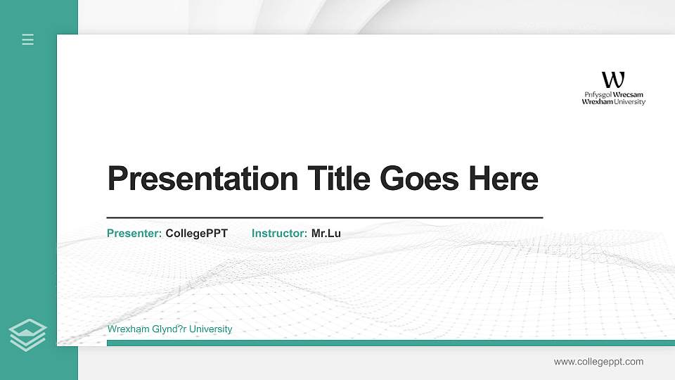 Wrexham Glynd?r University Thesis Proposal/Graduation Defense PPT Template16:9 ratio PPT effect preview image