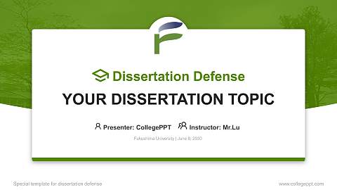 Fukushima University Graduation Thesis Defense PPT Template