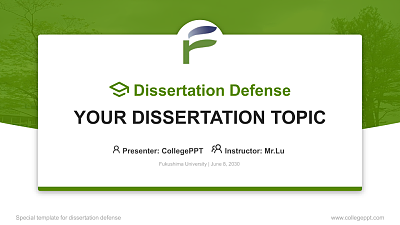 Fukushima University Graduation Thesis Defense PPT Template