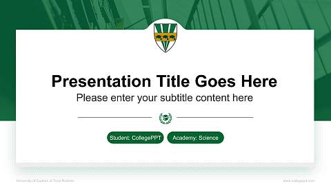 University of Quebec at Trois-Rivières National Scholarship Defense PPT Template