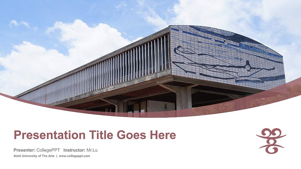 Aichi University of The Arts Course/Courseware Creation PPT Template16:9 ratio PPT effect preview image