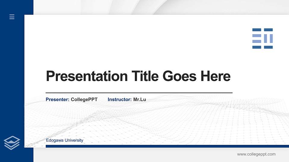 Edogawa University Thesis Proposal/Graduation Defense PPT Template16:9 ratio PPT effect preview image