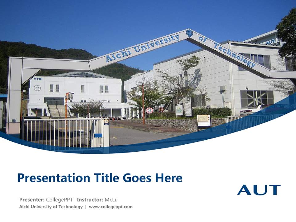 Aichi University of Technology Course/Courseware Creation PPT Template4:3 ratio PPT effect preview image5