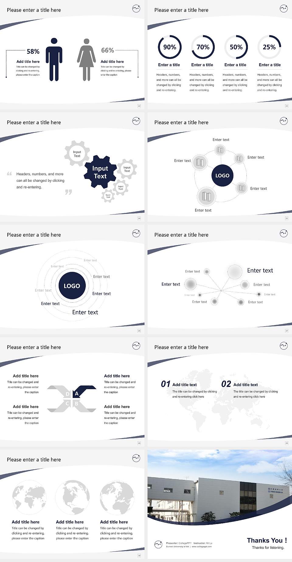 Bunsei University of Art Course/Courseware Creation PPT Template4:3 ratio PPT effect preview image4