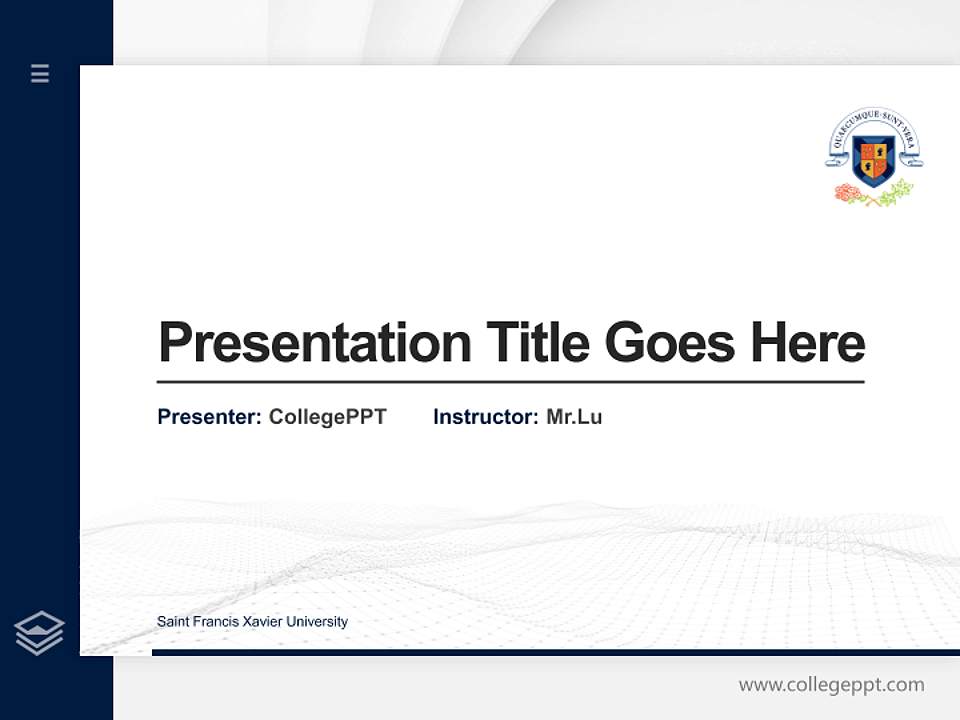 Saint Francis Xavier University Thesis Proposal/Graduation Defense PPT Template4:3 ratio PPT effect preview image5