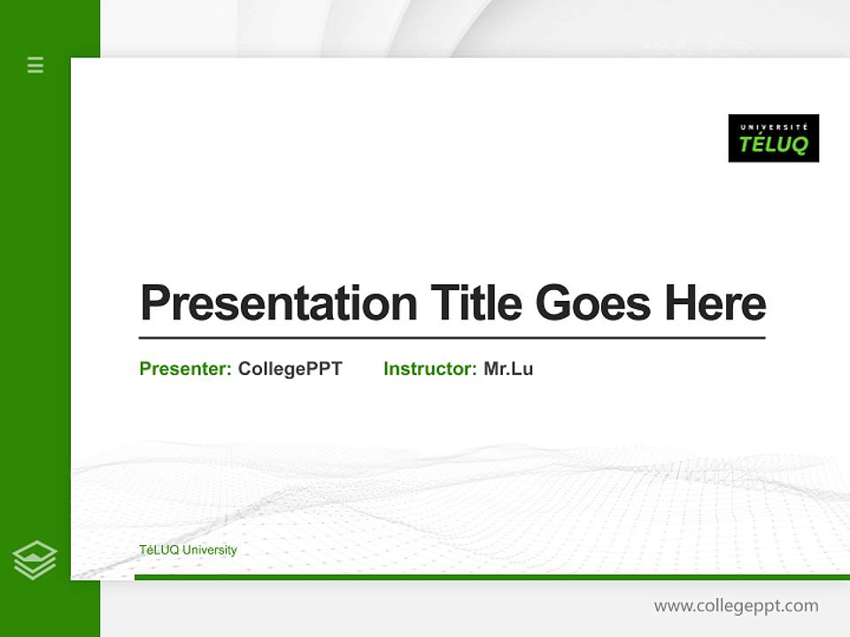 TéLUQ University Thesis Proposal/Graduation Defense PPT Template4:3 ratio PPT effect preview image5