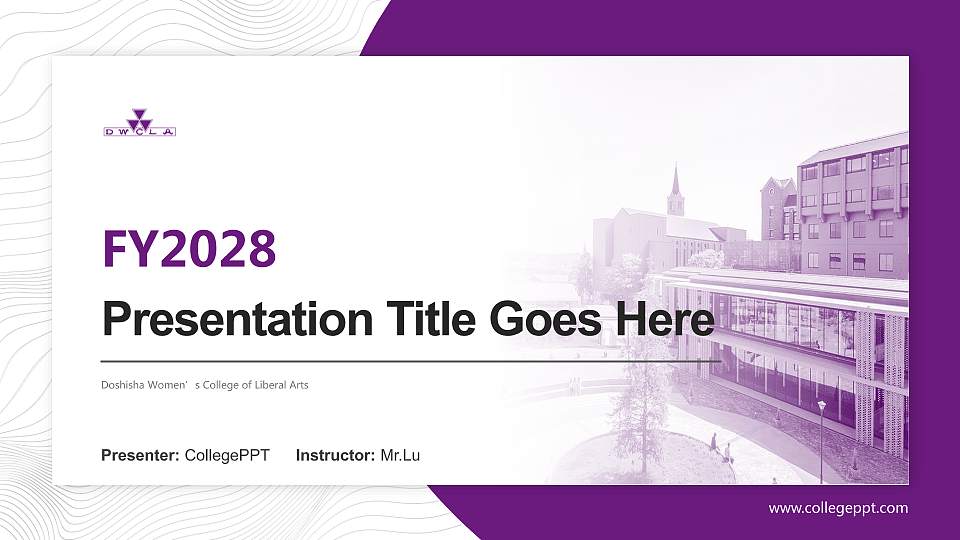 Doshisha Women’s College of Liberal Arts Academic Presentation/Research Findings Report PPT Template16:9 ratio PPT effect preview image