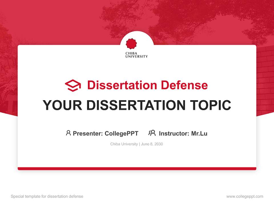 Chiba University Graduation Thesis Defense PPT Template4:3 ratio PPT effect preview image7