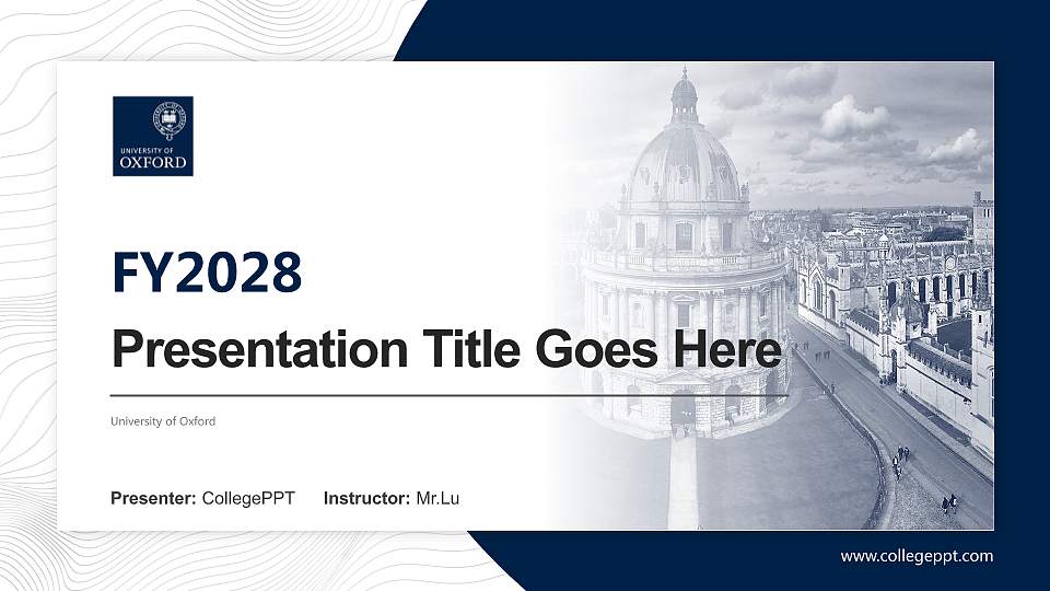 University of Oxford Academic Presentation/Research Findings Report PPT Template16:9 ratio PPT effect preview image