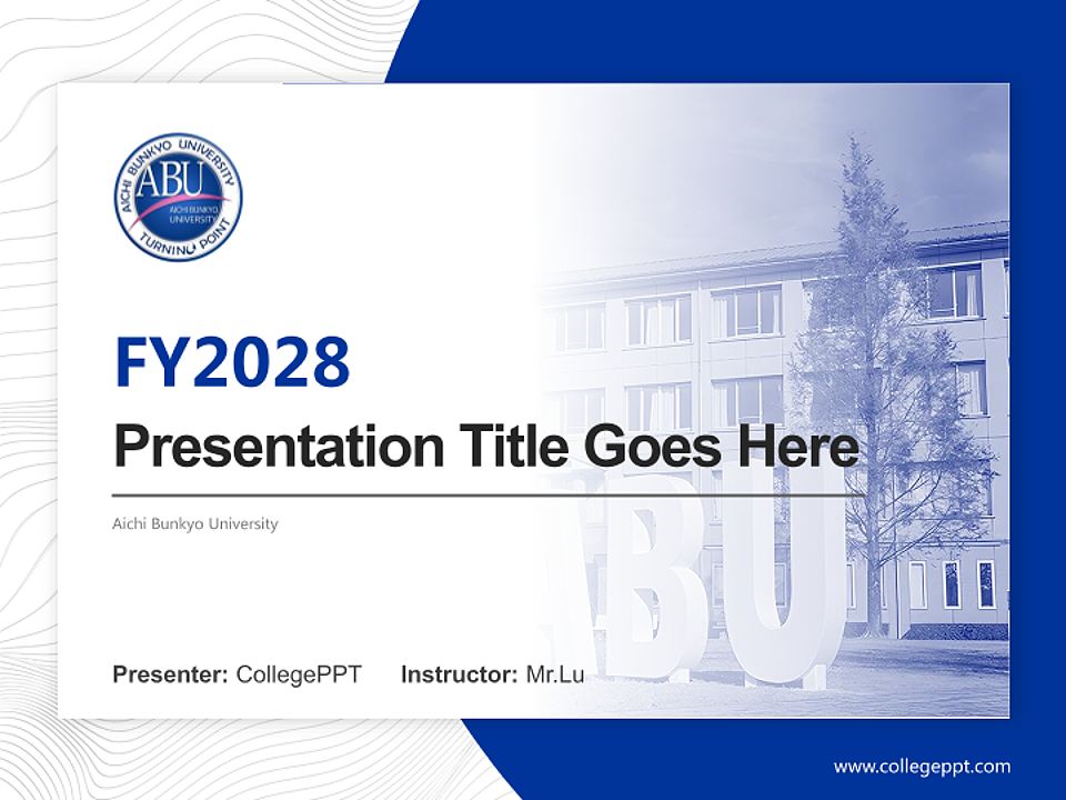 Aichi Bunkyo University Academic Presentation/Research Findings Report PPT Template_Slide preview image1