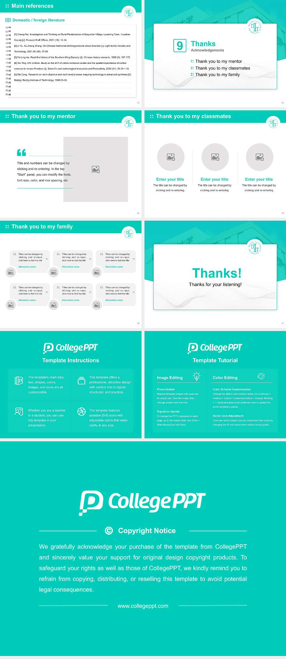Daiichi Institute of Technology Graduation Thesis Defense PPT Template4:3 ratio PPT effect preview image7