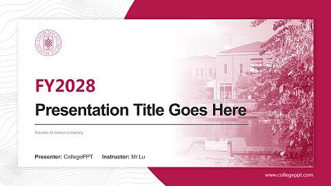 Fukuoka Jo Gakuin University Academic Presentation/Research Findings Report PPT Template