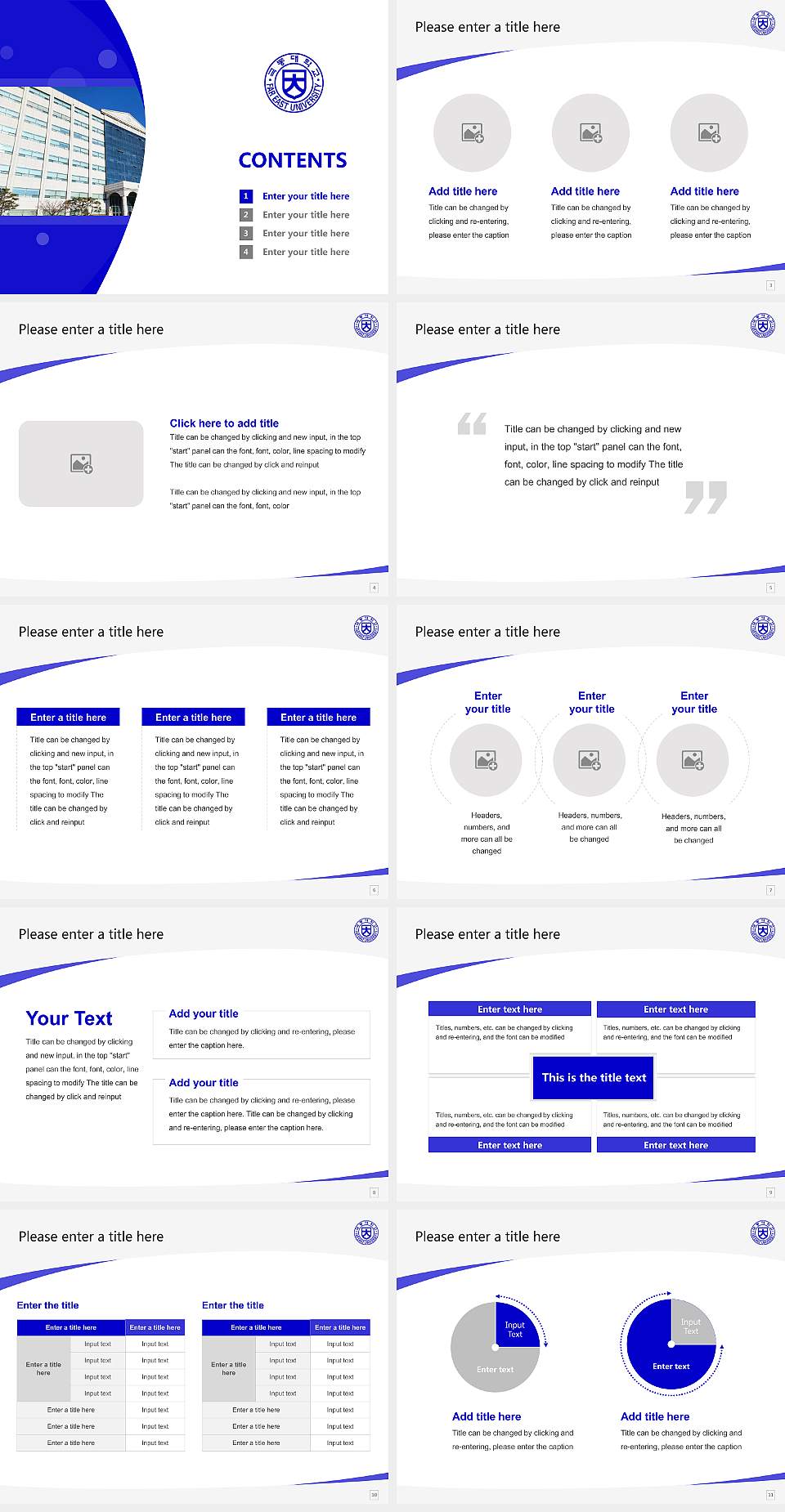 Far East University Course/Courseware Creation PPT Template4:3 ratio PPT effect preview image2