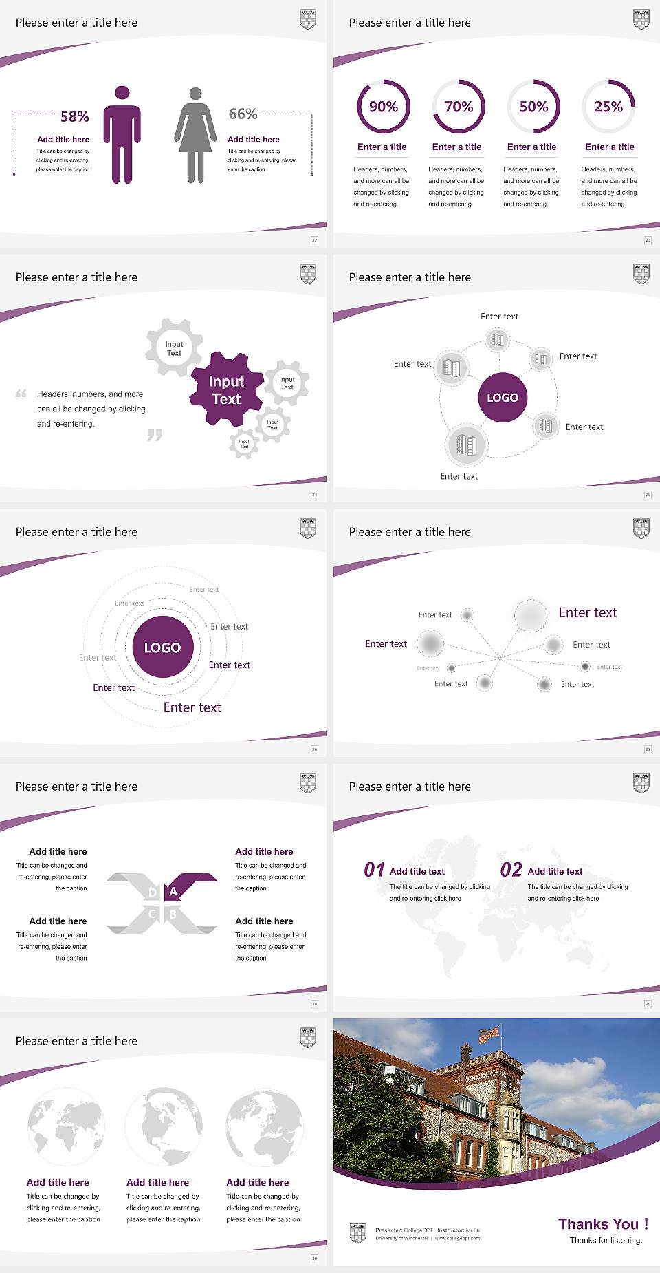 University of Winchester Course/Courseware Creation PPT Template4:3 ratio PPT effect preview image4