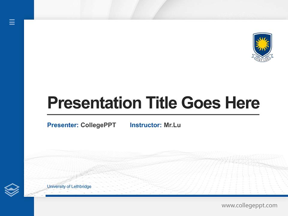 University of Lethbridge Thesis Proposal/Graduation Defense PPT Template4:3 ratio PPT effect preview image5