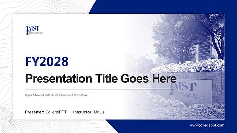 Japan Advanced Institute of Science And Technology Academic Presentation/Research Findings Report PPT Template