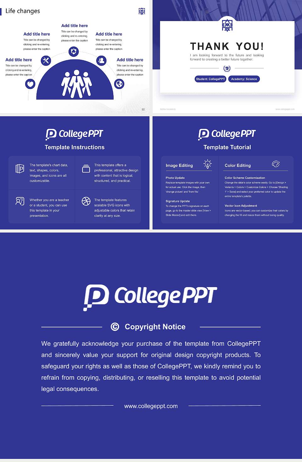 Azabu University National Scholarship Defense PPT Template4:3 ratio PPT effect preview image4