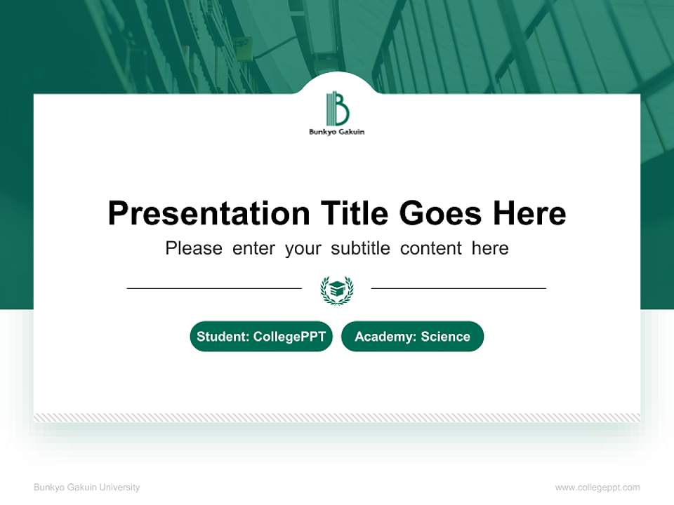 Bunkyo Gakuin University National Scholarship Defense PPT Template4:3 ratio PPT effect preview image4