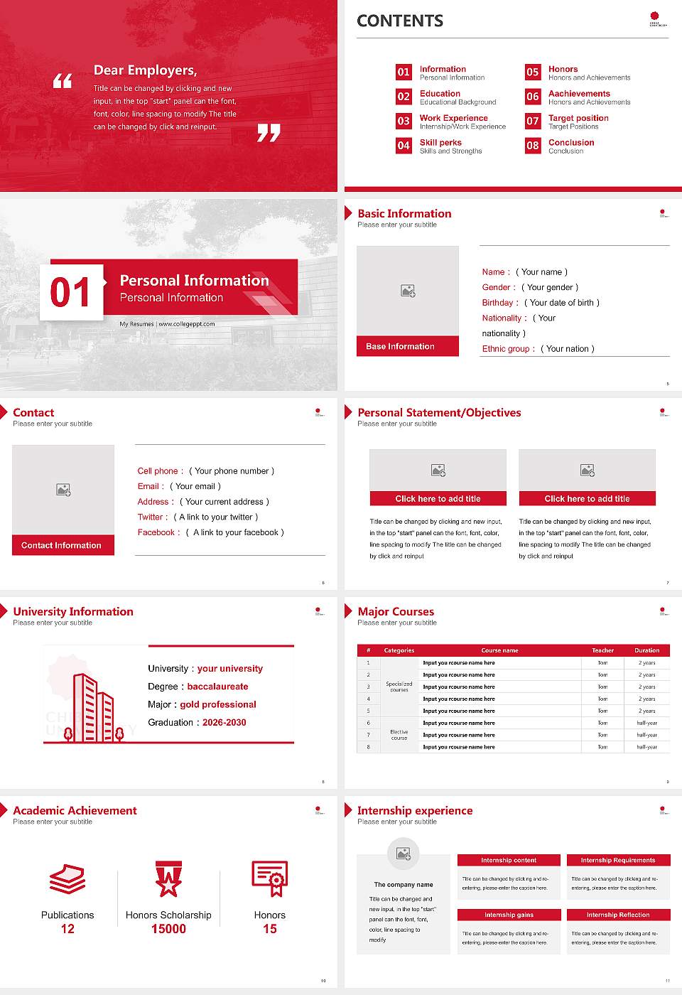 Chiba University Resume PPT Template16:9 ratio PPT effect preview image2