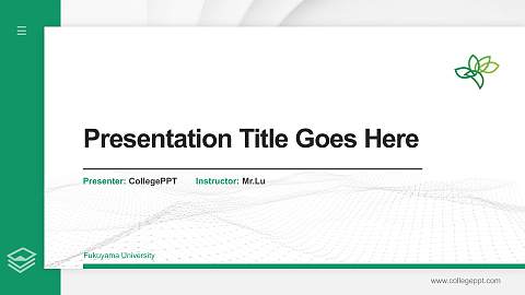Fukuyama University Thesis Proposal/Graduation Defense PPT Template