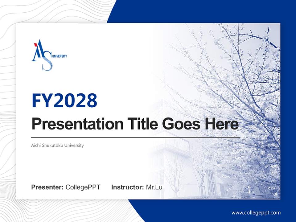 Aichi Shukutoku University Academic Presentation/Research Findings Report PPT Template4:3 ratio PPT effect preview image5