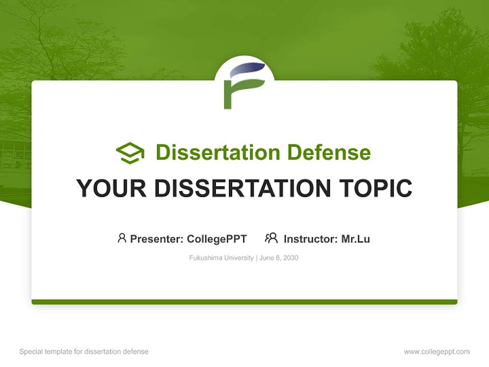Fukushima University Graduation Thesis Defense PPT Template4:3 ratio PPT effect preview image7