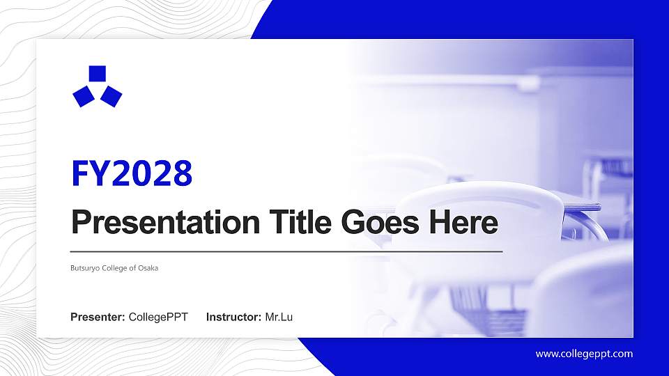 Butsuryo College of Osaka Academic Presentation/Research Findings Report PPT Template16:9 ratio PPT effect preview image