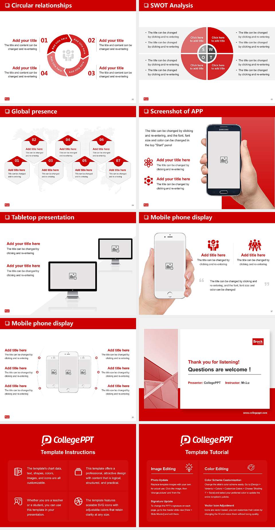 Brock University General Purpose PPT Template4:3 ratio PPT effect preview image5