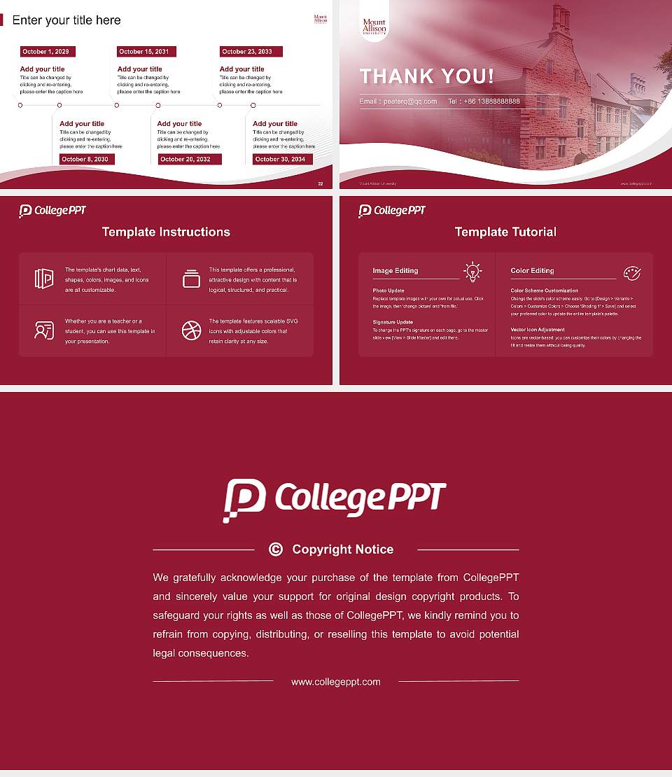 Mount Allison University Lecture Sharing and Networking Event PPT Template16:9 ratio PPT effect preview image4