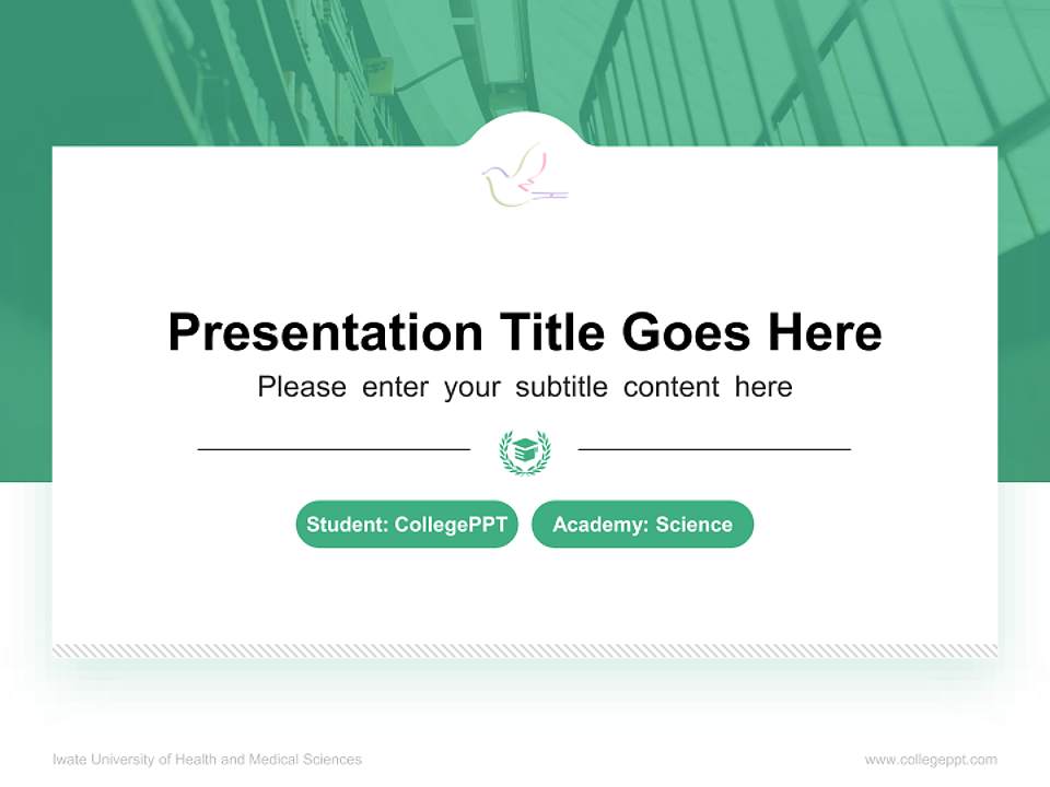 Iwate University of Health and Medical Sciences National Scholarship Defense PPT Template4:3 ratio PPT effect preview image4