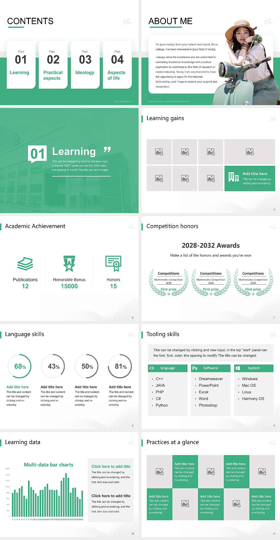 Iwate University of Health and Medical Sciences National Scholarship Defense PPT Template4:3 ratio PPT effect preview image2