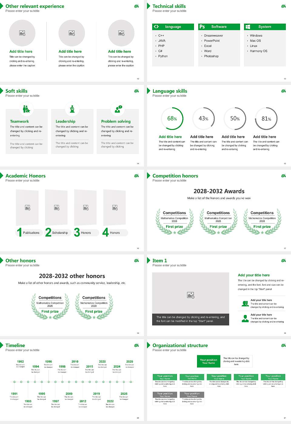 Akita International University Resume PPT Template16:9 ratio PPT effect preview image3