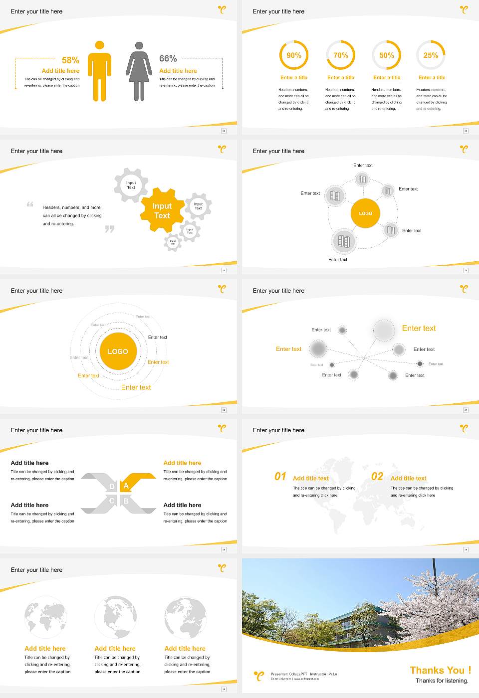 Ehime University Course/Courseware Creation PPT Template16:9 ratio PPT effect preview image4