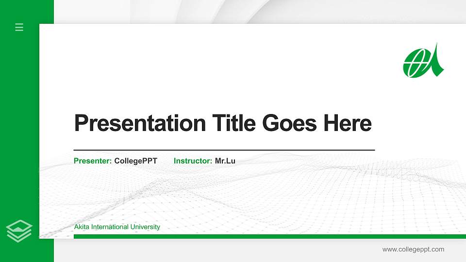 Akita International University Thesis Proposal/Graduation Defense PPT Template16:9 ratio PPT effect preview image