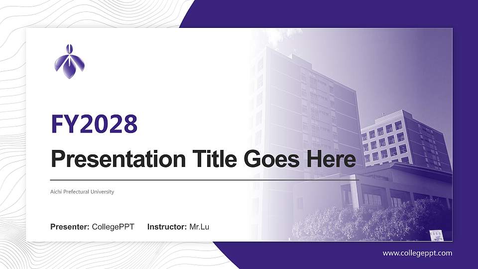 Aichi Prefectural University Academic Presentation/Research Findings Report PPT Template16:9 ratio PPT effect preview image