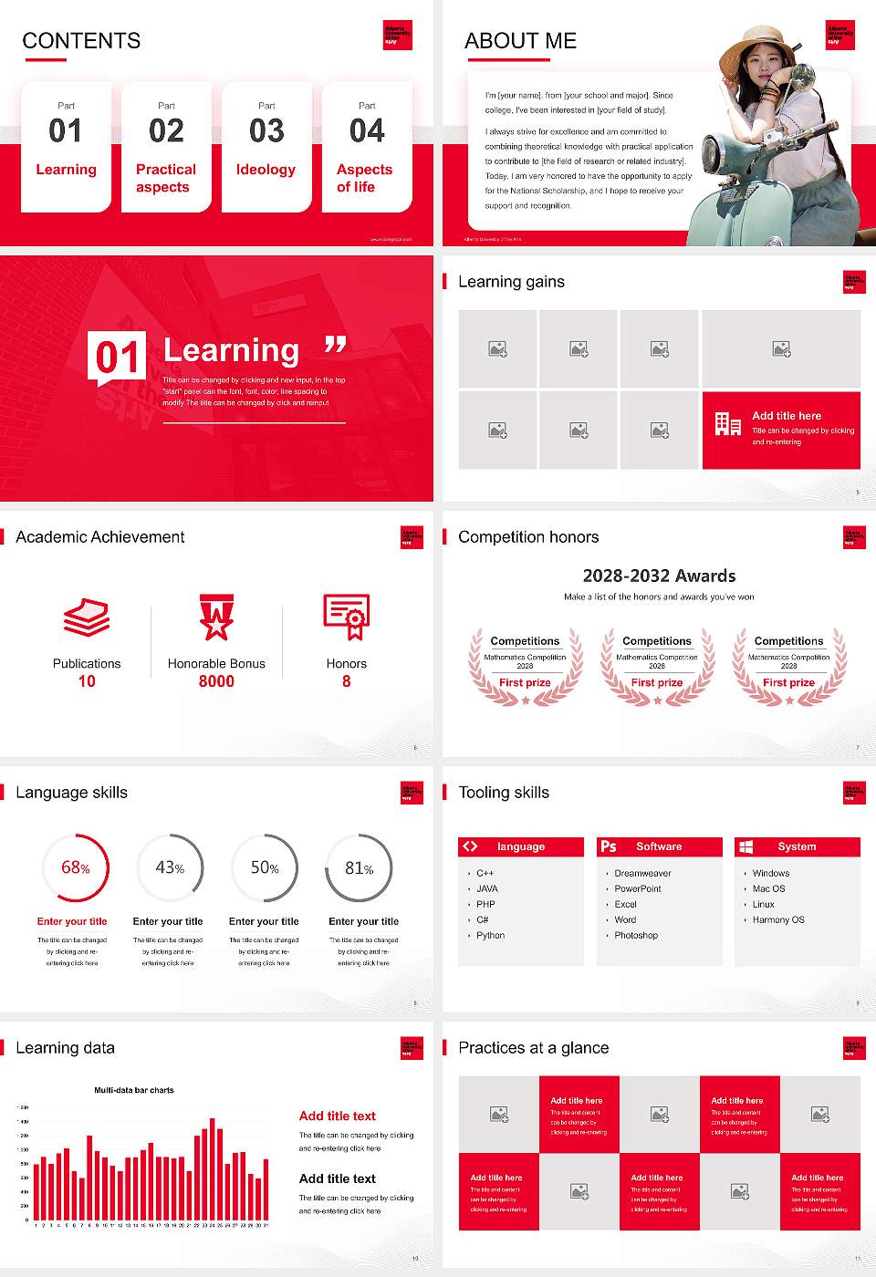 Alberta University of the Arts National Scholarship Defense PPT Template16:9 ratio PPT effect preview image2