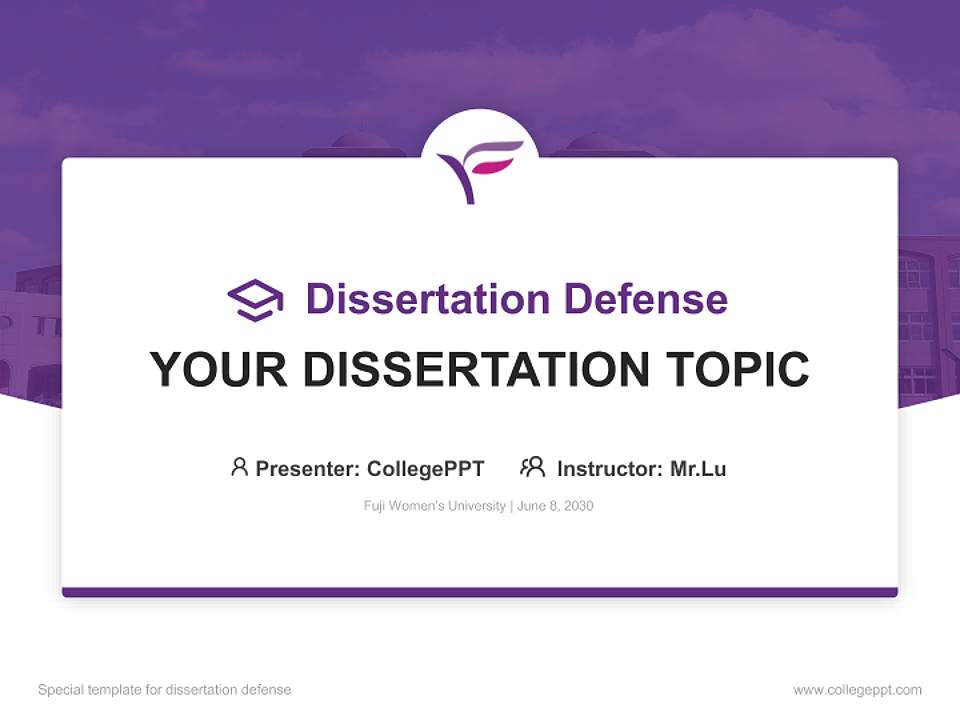 Fuji Women’s University Graduation Thesis Defense PPT Template4:3 ratio PPT effect preview image7